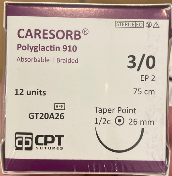 Chỉ Caresorb số 3/0 - GT20A26 (Hộp 12 sợi) - CPT/TPHCM 2