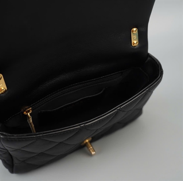 Túi Chanel Classic đen dây xích bản to (T5X2E195) sz20 (HC)+