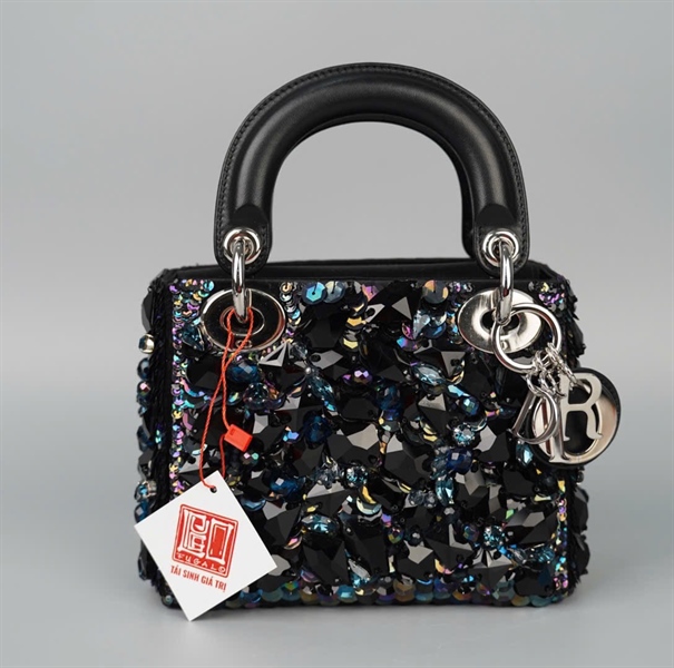 Túi Dior Lady đen đính đá (04-MA-0154) szmini (HC)+