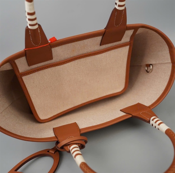 Túi Hermes Handle nude họa tiết có lót đế sz25 (HC) +
