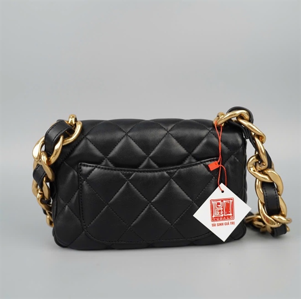 Túi Chanel Classic đen dây xích bản to (T5X2E195) sz20 (HC)+