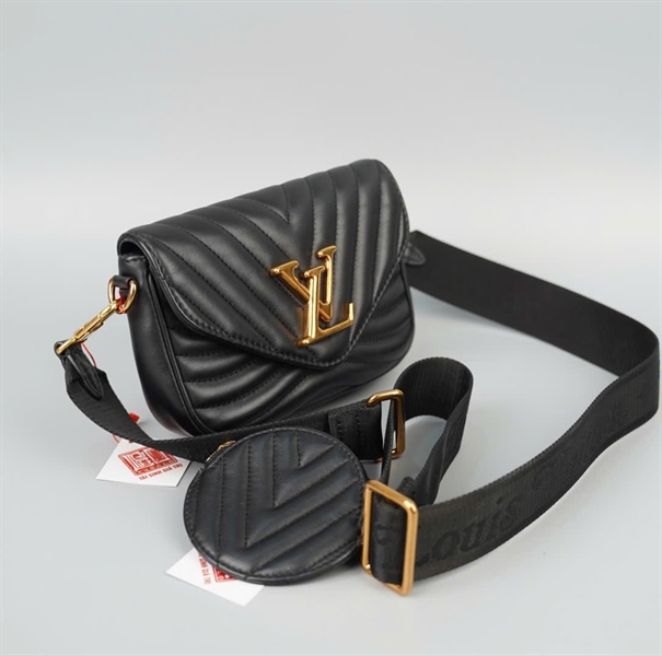 Túi LV Wave vân đen kèm ví (PN0241) sz17 (HC)+