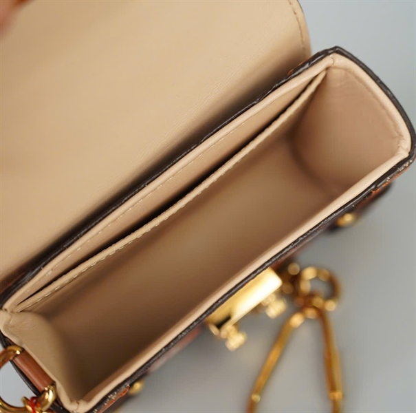 Túi LV Trunk hoa cam viền nâu hình mèo sz11 KG+