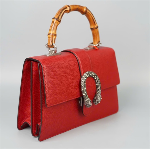 Túi GG Dionysus đỏ quai gỗ (204991) sz27 KG+