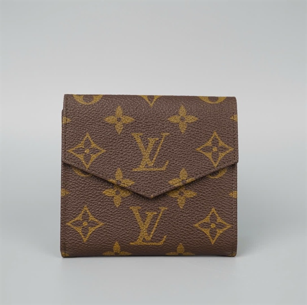 Ví LV hoa nâu 2 ngăn nút vàng (LT) KG+