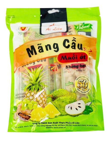 KẸO MÃNG CẦU MUỐI ỚT KHÔNG HẠT ÁI LIÊN