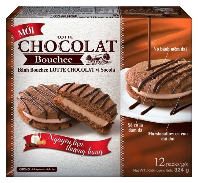 Bánh bouchee Lotte chocolat vị socola 324g