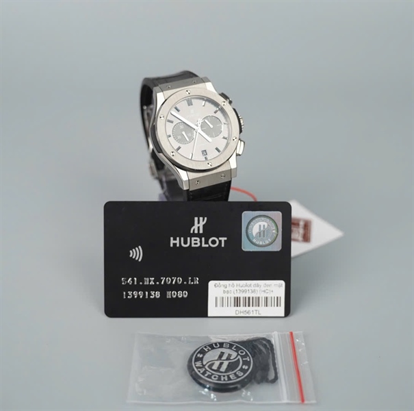 Đồng hồ Hublot dây đen mặt bạc (1399138) (HC) KG+