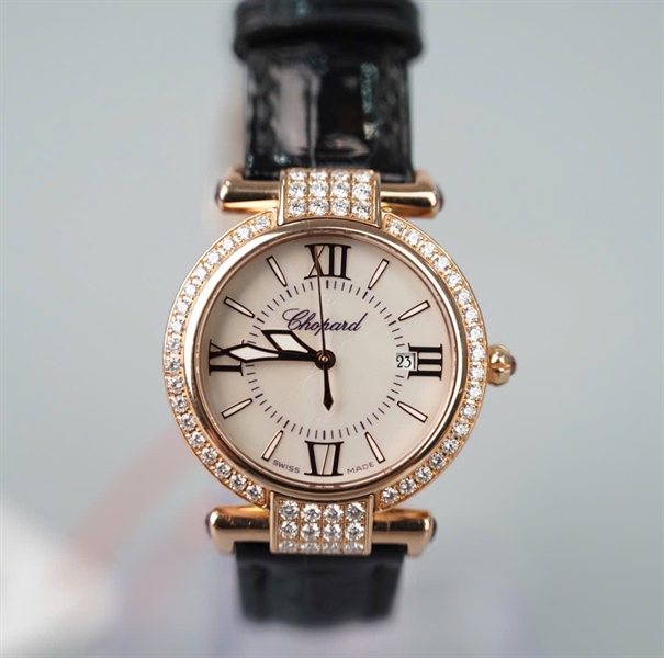 Đồng hồ Chopard dây đen mặt tròn (1688246) (HC) KG+