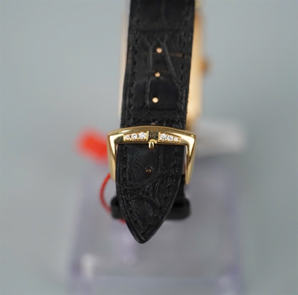 Đồng hồ Franck Muller dây đen mặt viền đá (No145) (HC) KG+