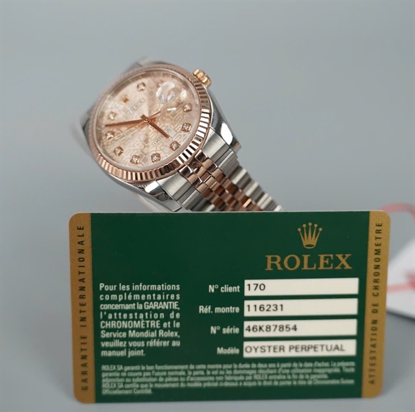 Đồng hồ Rolex bạc mặt hồng (116231) (HC) KG+