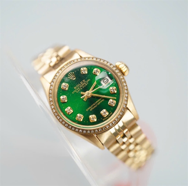 Đồng hồ Rolex vàng mặt xanh lá (HC) KG+