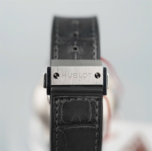 Đồng hồ Hublot dây đen mặt bạc (1399138) (HC) KG+