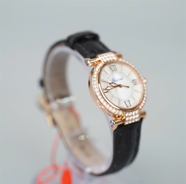 Đồng hồ Chopard dây đen mặt tròn (1688246) (HC) KG+