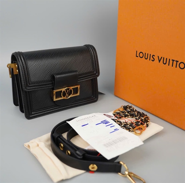 Túi LV Dauphine màu đen vân 2strap sz20 +