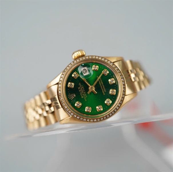 Đồng hồ Rolex vàng mặt xanh lá (HC) KG+