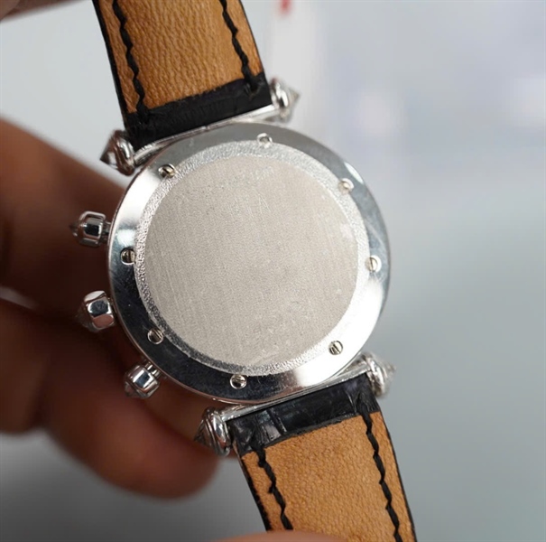 Đồng hồ Chopard dây đen mặt đính đá (4143) (HC) KG+