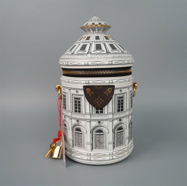 Túi LV Fornasetti dáng trụ 2strap kèm ổ + chìa (HC) +