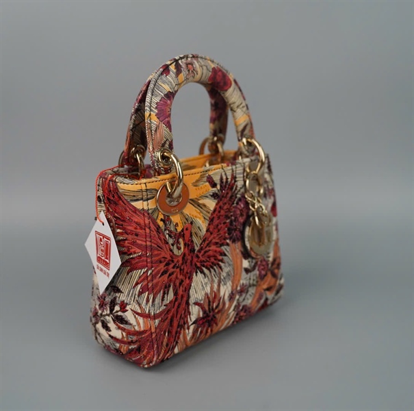 Túi Dior Lady in hình phượng hoàng đính cườm (02-MA-1119) sz mini (HC)+