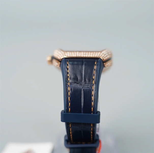 Đồng hồ Franck Muller xanh mặt viền vàng kim số (No111) (HC) KG+