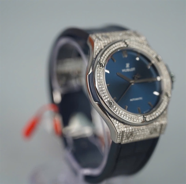 Đồng hồ Hublot dây xanh đen mặt xanh (1479325) (HC)+