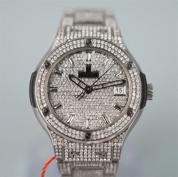 Đồng hồ Hublot bạc mặt đính đá (964623) (HC) KG+