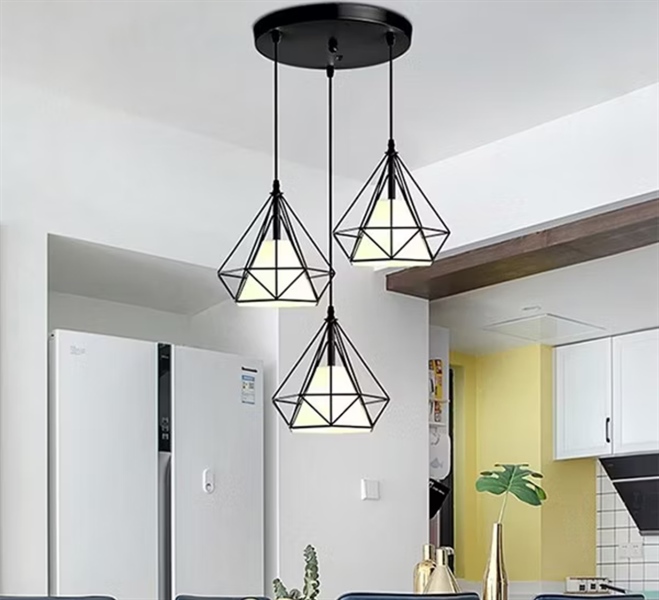 ￼Bộ 3 đèn thả treo trần độc đáo - kèm bóng LED và đế ốp trần