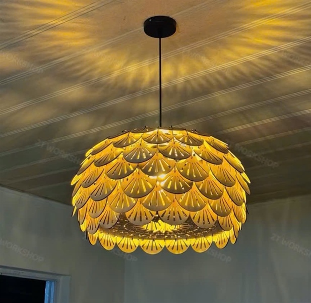 Đèn Thả Gỗ Trang Trí Decor Bông