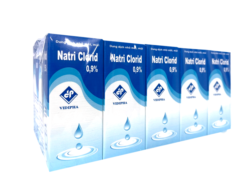 Nhỏ mắt mũi natri clorid 0.9% vidipha (lốc/10c/10ml)