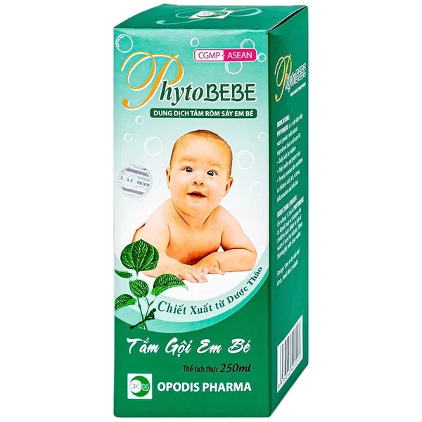 Dung dịch tắm rôm sẩy trẻ em phytobebe opodis pharma (h/250ml)