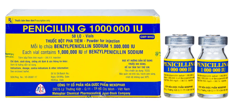 Penicillin g 1.000.000iu/ml mekophar (h/50 lọ)