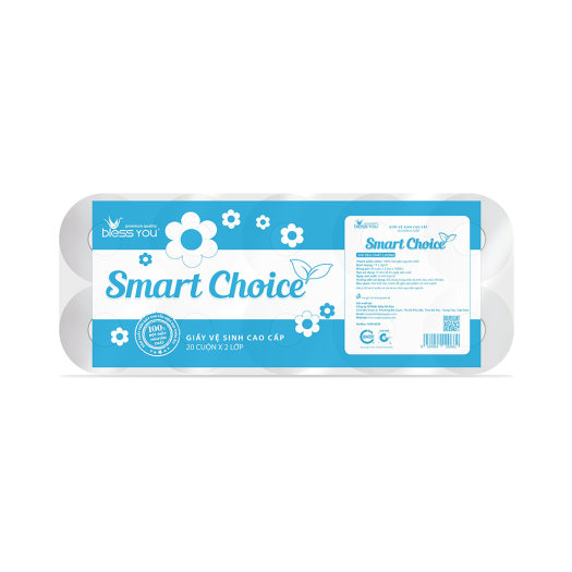 Giấy vệ sinh - Bless You SMART CHOICE 25m (20 cuộn/lốc)/4