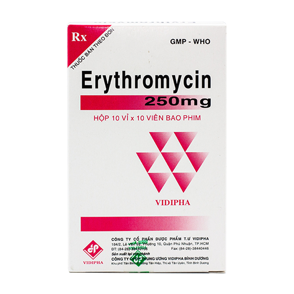 Erythromycin 250mg vidipha (h/100v)