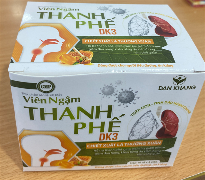 Viên ngậm thanh phế DK3 (Hộp 10 vỉ x 4 viên) - Dân Khang VN