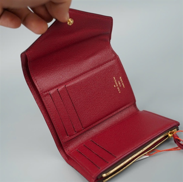 Ví LV gập 3 hoa nâu đỏ đô (LT) KG+