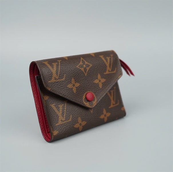 Ví LV gập 3 hoa nâu đỏ đô (LT) KG+