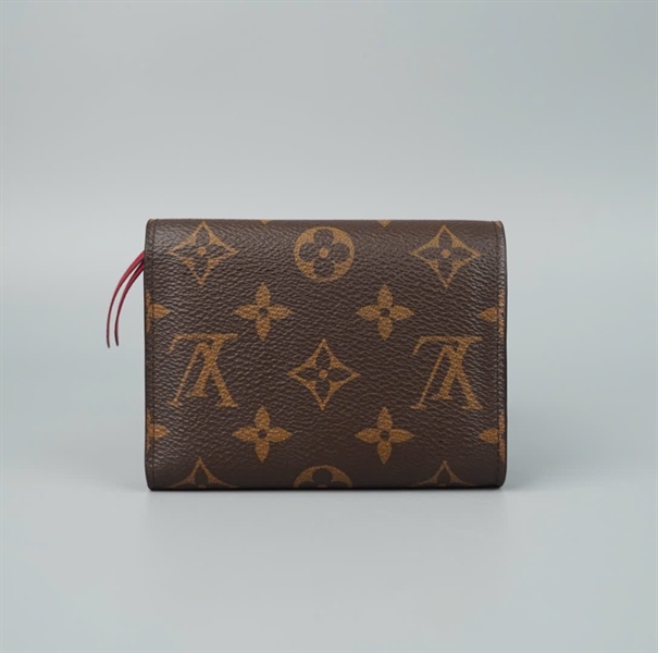 Ví LV gập 3 hoa nâu đỏ đô (LT) KG+