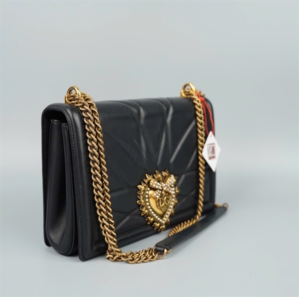 Túi D&G màu đen khóa tim Sz25 KG+