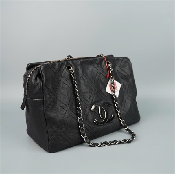 Túi Chanel tote đen khóa bạc (11205158) có lót form sz32 KG+