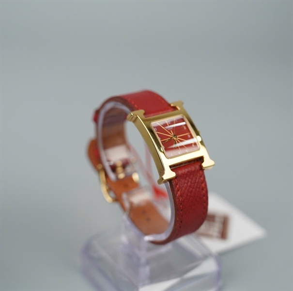 Đồng hồ Hermes mặt H dây đỏ (1090835) KG+