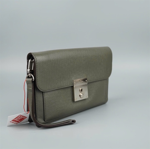 Túi LV Clutch xanh xám RI0143 kèm chìa 24cm (LT) KG+