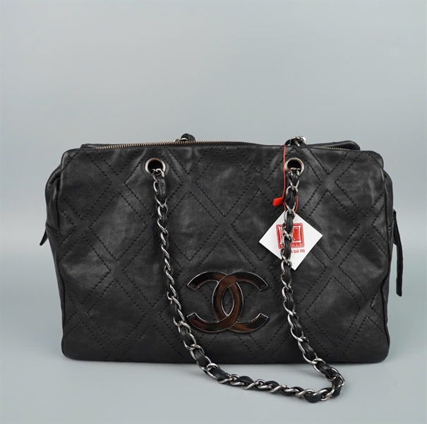 Túi Chanel tote đen khóa bạc (11205158) có lót form sz32 KG+