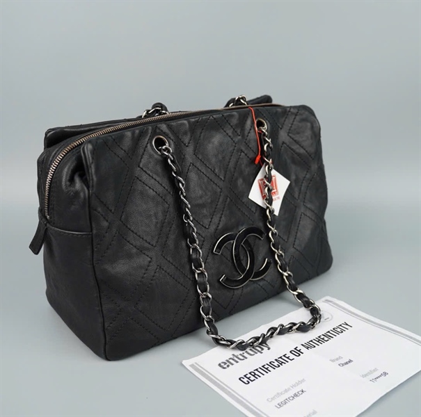 Túi Chanel tote đen khóa bạc (11205158) có lót form sz32 KG+