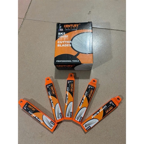 Lưỡi dao rọc giấy Century LU-LUOIDR kích thước 18mm x 100mm x 0.5mm (10 lưỡi /hộp)