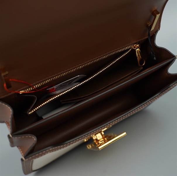 Túi BBR màu trắng viền nâu sz20 (BQ) KG+