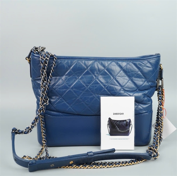 Túi Chanel Gab màu xanh (24931241) có lót form sz26 (BQ) KG+