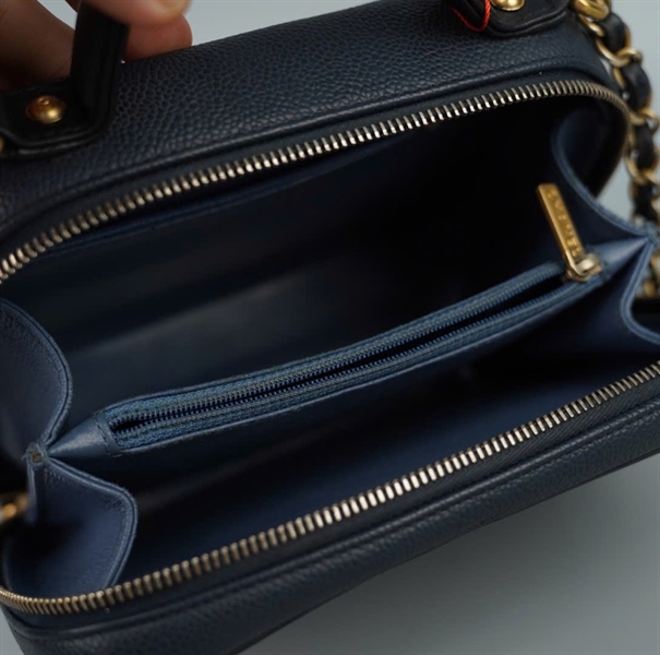 Túi Chanel Vanity màu xanh (23986613) sz19 (BQ) KG+