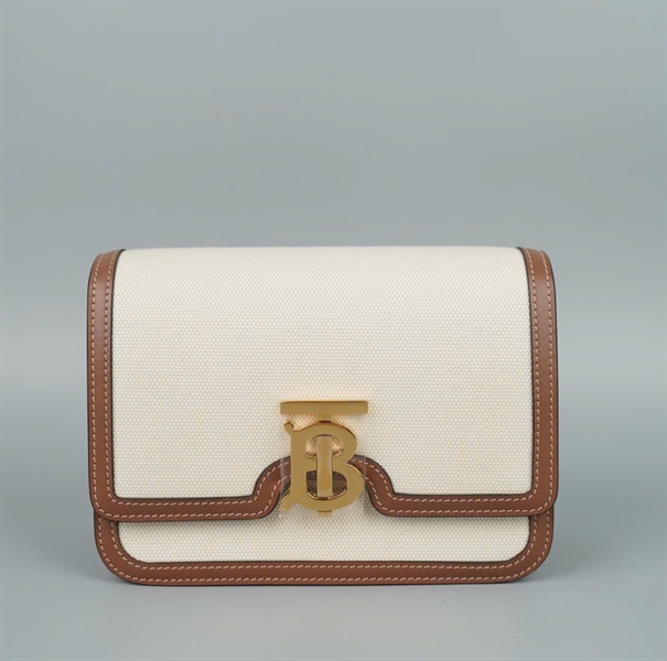 Túi BBR màu trắng viền nâu sz20 (BQ) KG+