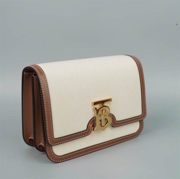 Túi BBR màu trắng viền nâu sz20 (BQ) KG+