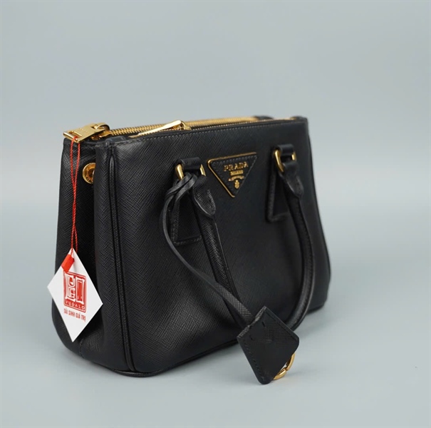 Túi Prada màu đen 2 ngăn zip sz20 (BQ) KG+